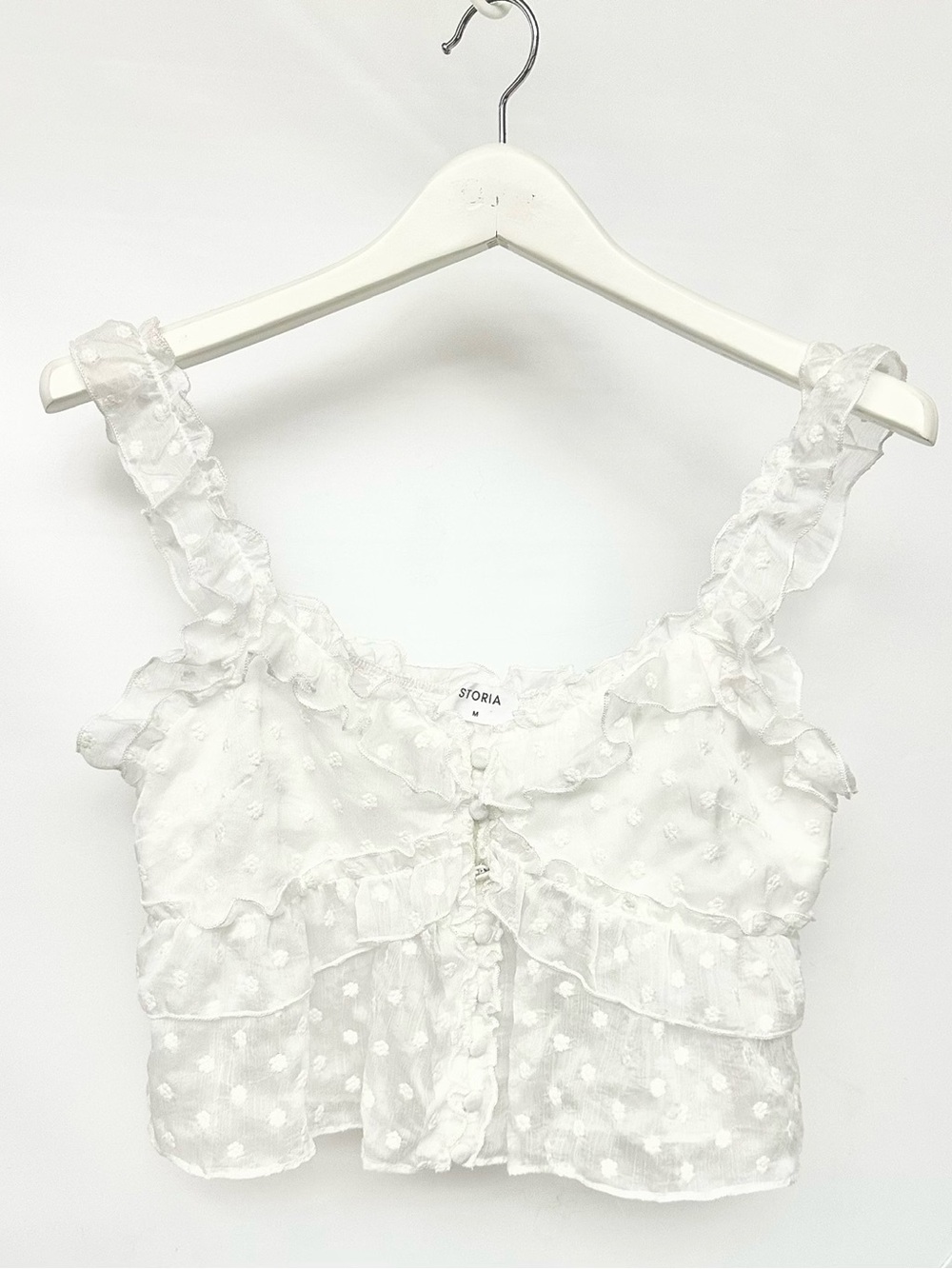 Storia White Crop Cami